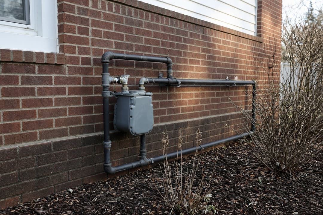 Gas meter and black iron piping